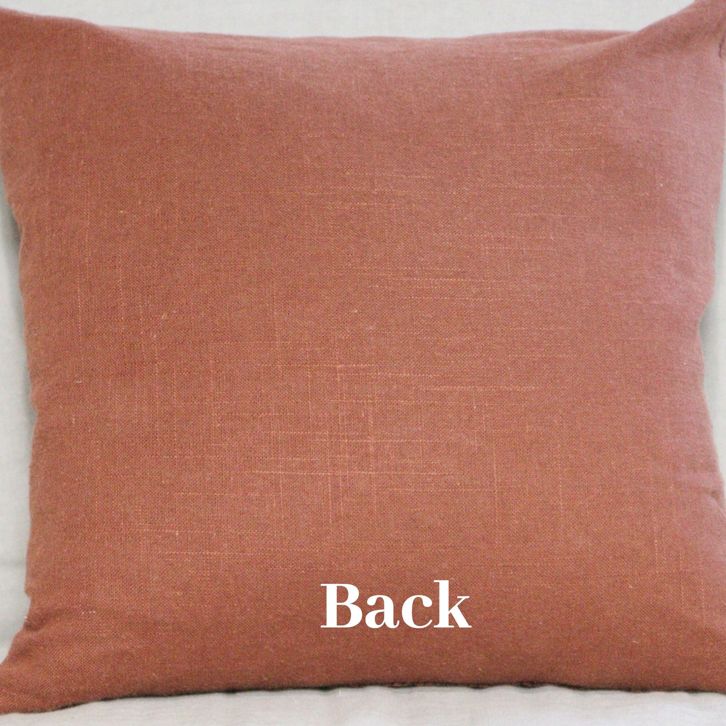 Texture Rust Pillow Cover with Black Pin Stripes